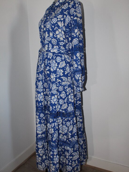 NWT MISS JUNE Paris Long Morgane Collared Belted Dress One Size - Picture 6 of 8